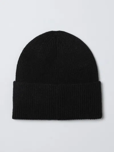 Twinset Black Cap With Metallic Logo On The Front In Fabric Woman In Black