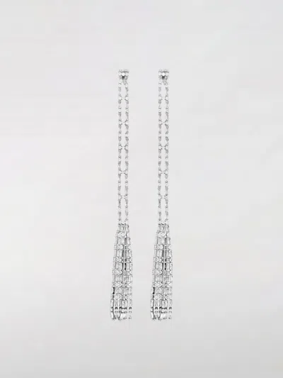 Dsquared2 Crystal Drop Earrings Geometric Detailing In Metallic
