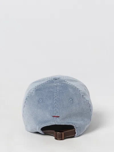 Brunello Cucinelli Cotton Baseball Cap Featuring Logo Design In Blue