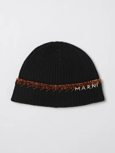 Marni Cuffed Knitted Hat In Black