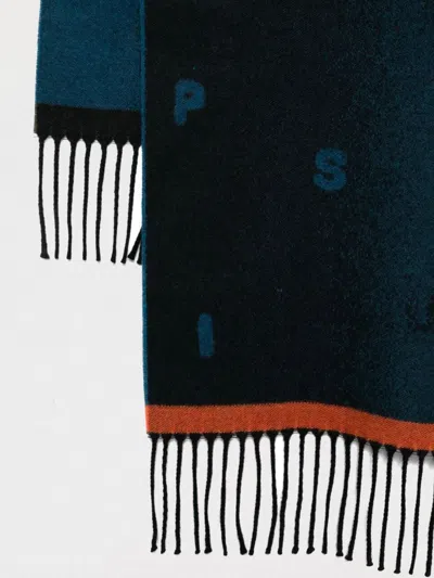 Paul Smith Men Scarf Stack Logo In Blue