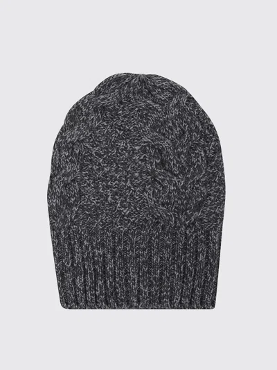 Ermanno Scervino Cozy Cable Knit Hat With Ribbed Hem In Gray