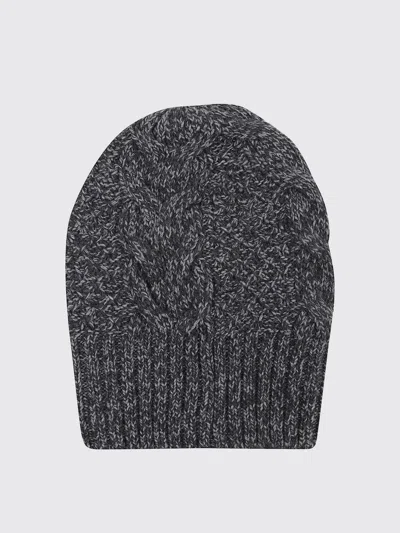 Ermanno Scervino Cozy Cable Knit Hat With Ribbed Hem In Gray