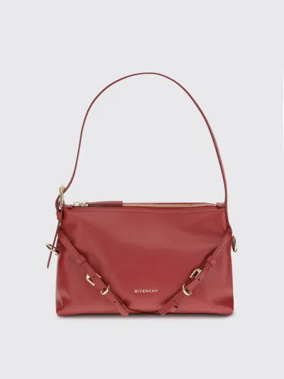 Givenchy Voyou Nano Shoulder Bag In Shiny Leather In Red