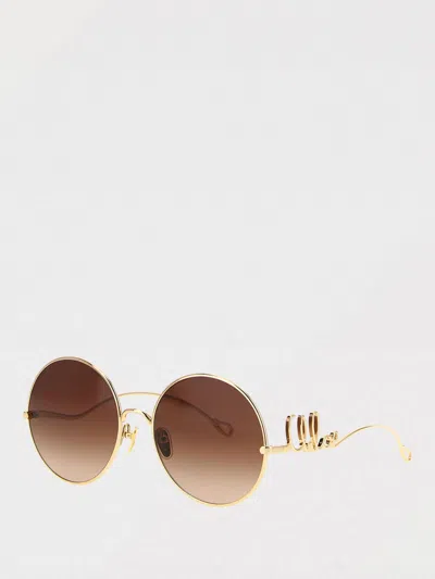 Chloé Gold Metal Sunglasses In Gold