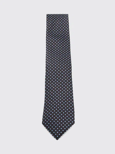 Zegna Geometric Pattern Tie Pointed Tip In Blue