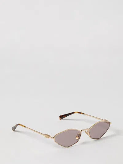Miu Miu 0mu 56zs Miu Regard 5ak20i Gold Sunglasses In Gray