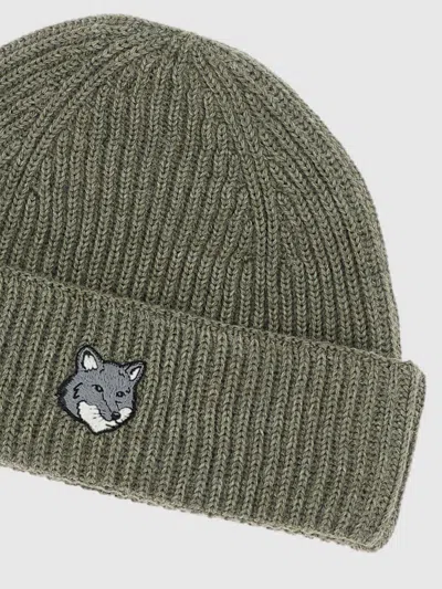 Maison Kitsuné Wool Hat Hats Green In Green
