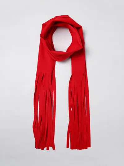 Sportmax Red Wool Scarf With Fringes In Red