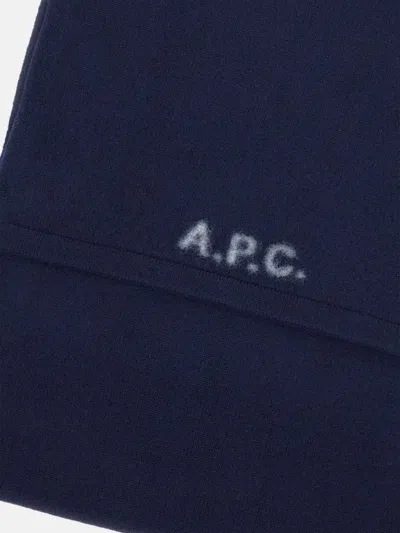 Apc Logo-embellishment Scarf In Blue