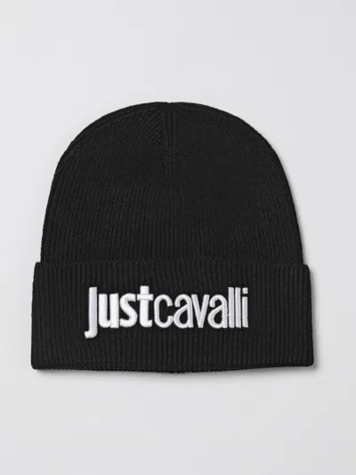 Just Cavalli Logo Embrodery Beanie In Black