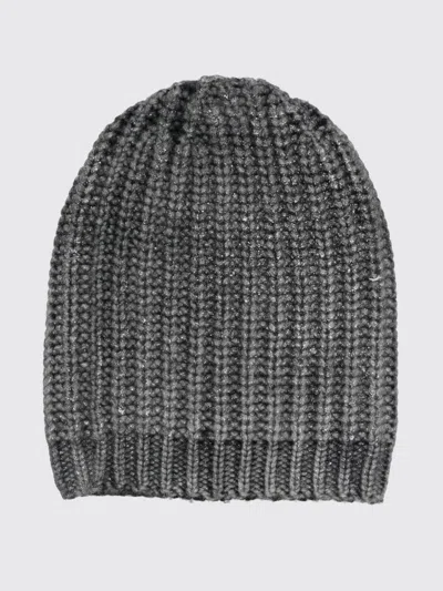 Avant Toi Metallic-threading Ribbed Beanie In Gray