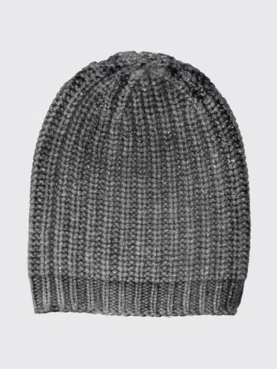 Avant Toi Metallic-threading Ribbed Beanie In Gray