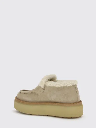 Prada Beige Calf Leather Bos Taurus Platform Loafers In Neutral