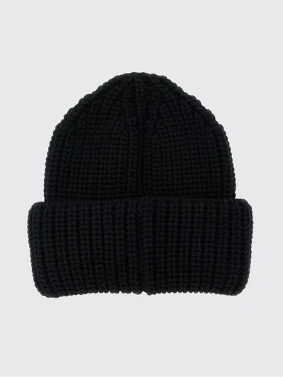 Moncler Grenoble Logo Patch Knitted Beanie In Black