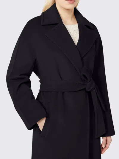 Max Mara Long Sleeve Coat In Blue