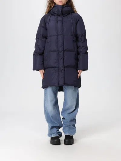 Weekend Max Mara Long-sleeved Hooded Cotton Jacket In Blue