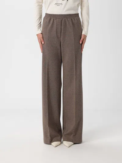 Weekend Max Mara Stretch Polyester Blend Pant Featuring Pockets In Brown