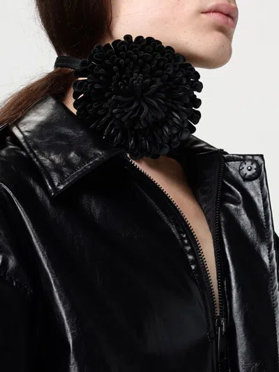 Alaïa Flower-detailed Leather Choker In Black