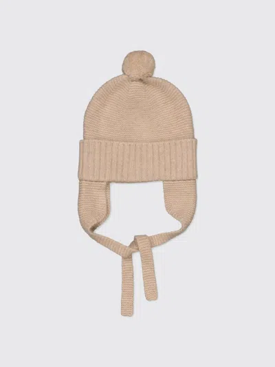 Bobbin & Tricot Baby Cashmere Pompom Beanie In Sand