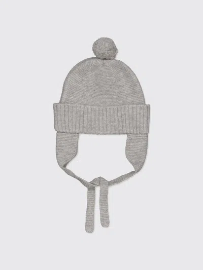 Bobbin & Tricot Baby Cashmere Pompom Beanie In Gray