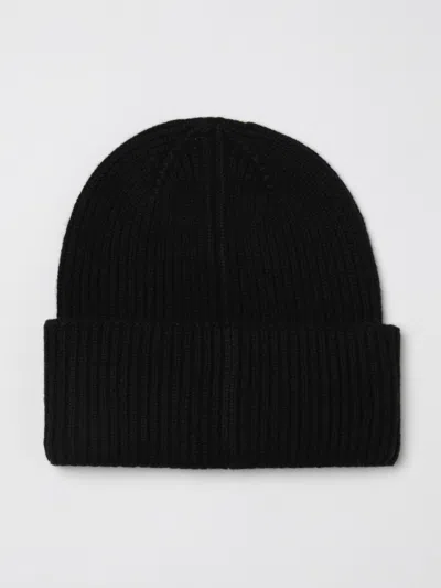 Max Mara Mmretina Ribbed-initial Beanie Hat In Black