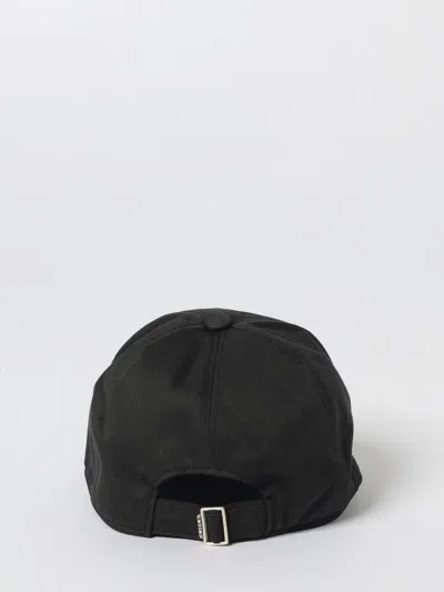 Msgm Classic Black Cap With Structured Crown And Adjustable Fit In Black