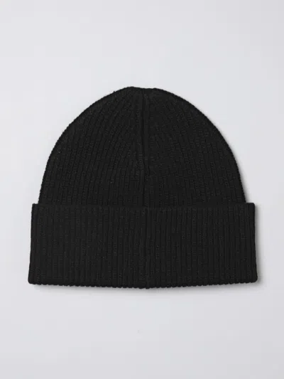 Msgm Rose-patch Ribbed Beanie Accessories In Black