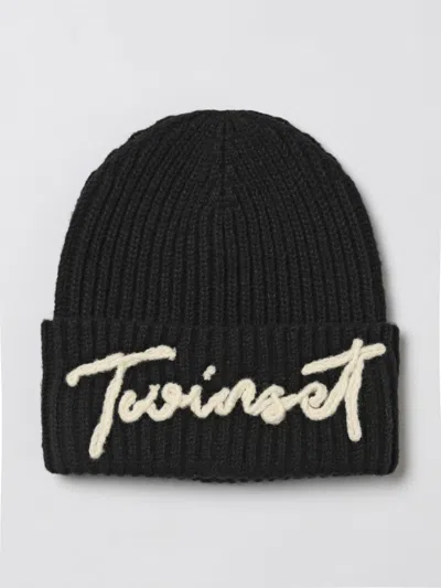 Twinset Logo-lettering Beanie In Black