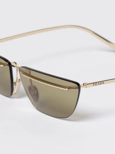 Prada 0pr C52s Angular Metal Frame Sunglasses In Gold