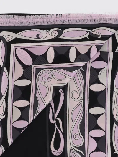 Pucci Printed Silk Scarf In Black