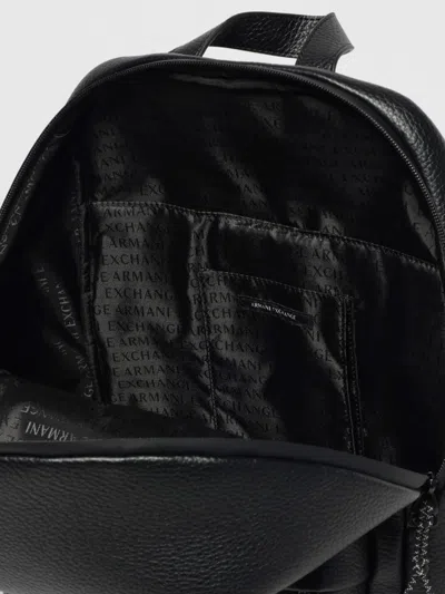 Armani Exchange Logo Embossed Backpack In Black