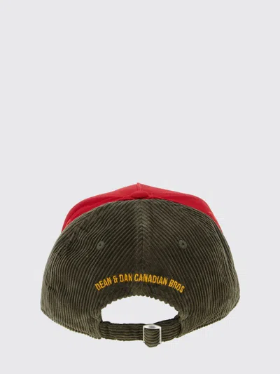 Dsquared2 Patch-detail Corduroy Baseball Cap In Red