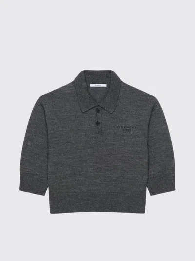 Givenchy Cropped Wool And Alpaca Polo Sweater In Gray