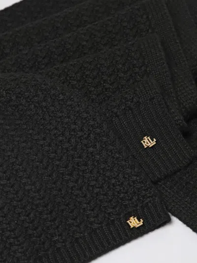 Ralph Lauren Textured Logo-detail Scarf And Beanie Hat In Black