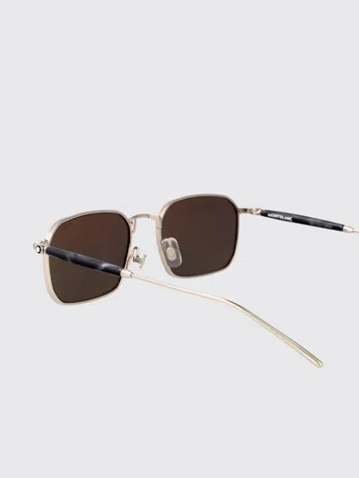 Montblanc Silver-silver-grey Metal Sunglasses In Metallic
