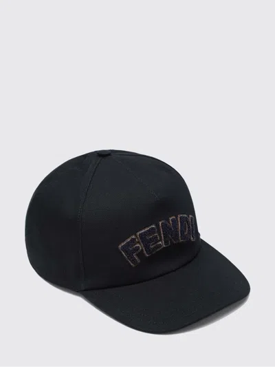 Fendi Blue Cotton Baseball Cap In Blue