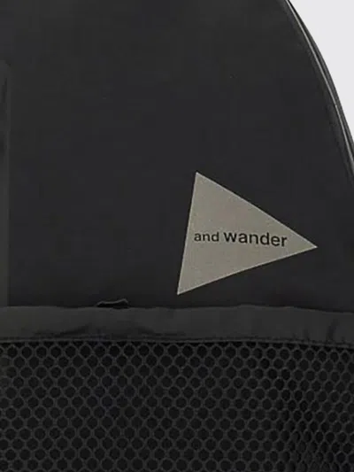 And Wander Cotton Blend Backpack With Mesh Pocket In Black