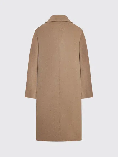 Max Mara Cashmere Coat With Notched Lapels And Pockets In Brown