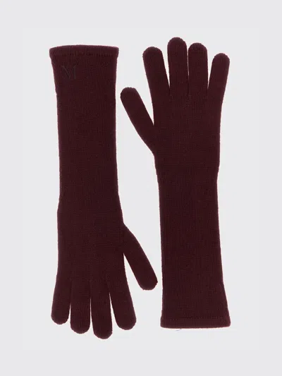 Max Mara Gloves Woman  In Burgundy