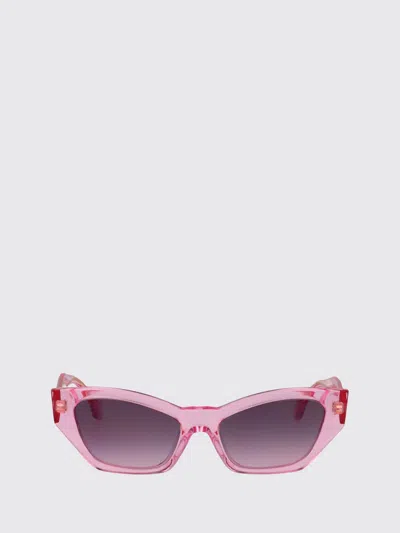 Versace Transparent Pink Acetate Sunglasses In Pink