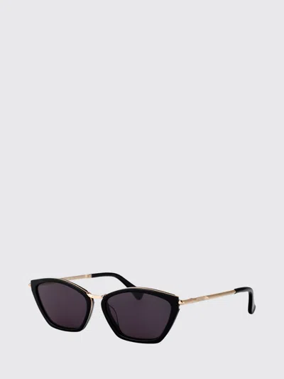 Max Mara Nero Lucido / Fumo Metal Sunglasses In Black