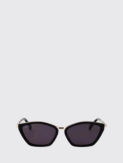 Max Mara Nero Lucido / Fumo Metal Sunglasses In Black