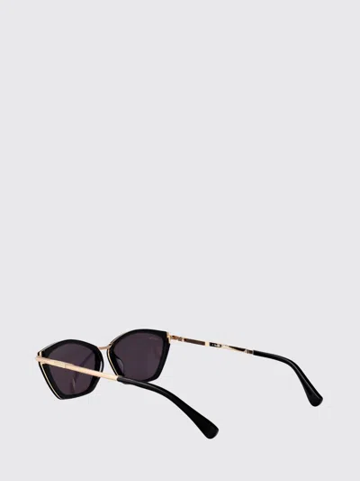 Max Mara Nero Lucido / Fumo Metal Sunglasses In Black