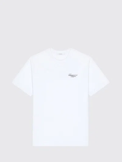 Givenchy Men White Crew Neck T-shirt With Logo On Front And Back In Cotton Man In White