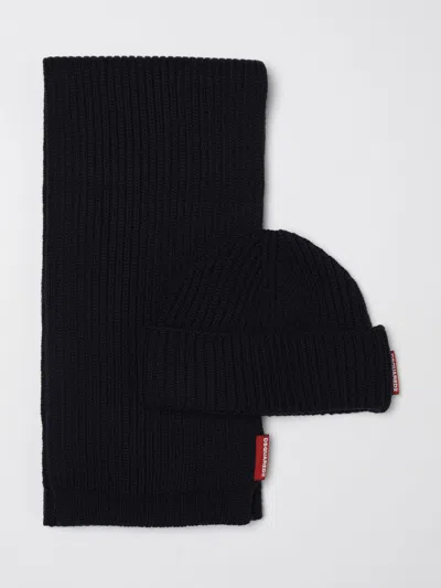 Dsquared2 Set Aus Gerippter Beanie Und Schal In Black
