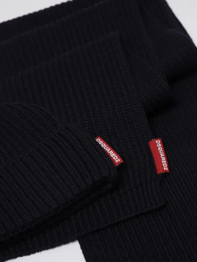Dsquared2 Set Aus Gerippter Beanie Und Schal In Black