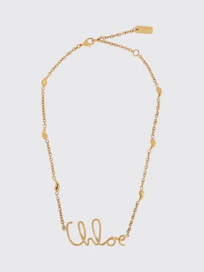 Chloé Women Chloe Iconic Logo Firma Collana In Gold