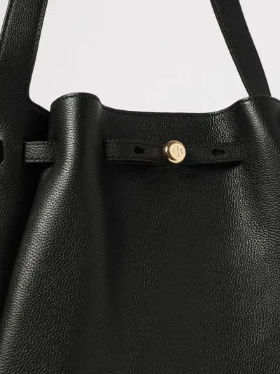 Tory Burch Saint Laurent Cassandre Leather Bucket Bag In Black