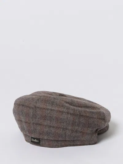 Borsalino Wool Cap With Button Top And Stitching In Multi